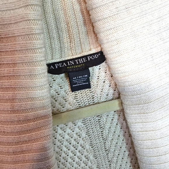 A Pea in the Pod Classic Creme Longline Knit Cardigan w/ pockets - Picture 5 of 6